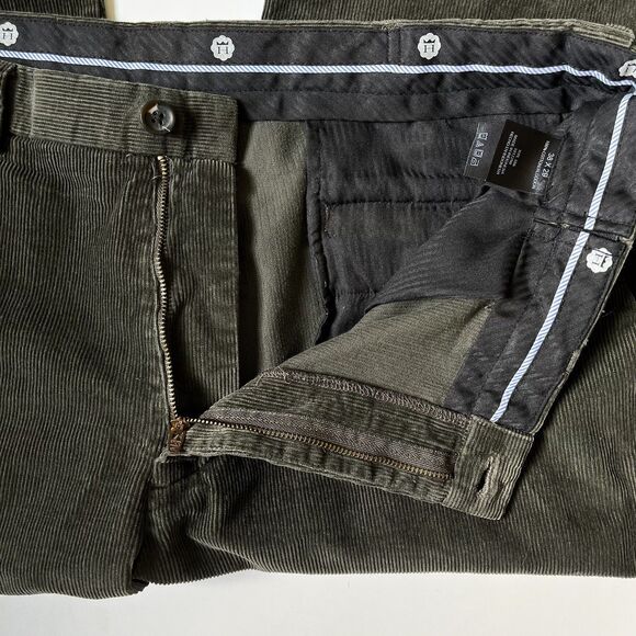 Haggar Corduroy Pants Mens 38x29 Green Premium Stretch Cord Classic Flex Waist - Picture 5 of 8